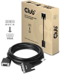 Club 3D DVI-A - D-SUB Kábel 3 m Fekete