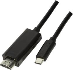LogiLink USB-C Apa - HDMI 2.0 Apa Összekötő Kábel 3 m - Fekete