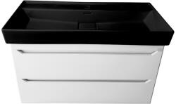 TMP cabinets Sharp Fali Fürdőszobabútor - Cerastyle Sharp Fekete Mosdóval, 1 Csaplyukkal, 100x48 cm
