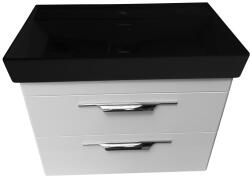 TMP cabinets Lux80 Fali Fürdőszobabútor - Cerastyle Sharp Fekete Mosdóval, 80x48 cm