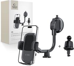 Tech-Protect V8 Autós Tartó - Tapadókorong + Szellőzőrács - Fekete (WR-189493) (WR-189493)