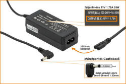 PlugOn ASUS PLUGON1214003 19V 1, 75A 33W M-Plug utángy. NB töltő (PLUGON1214003)