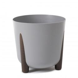 Lamela FRIDA O 26 cm, szürke, 3 lábú, fautánzat virágcserép (MAT36123)