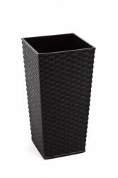 Lamela FINEZIA RATAN virágcserép 30×30 cm, 57 cm magas, fekete (1310006578)