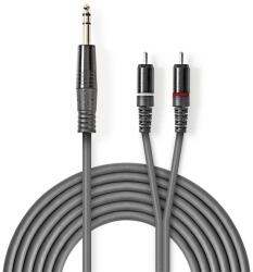 Nedis COTH23300GY30 3m 6, 35mm sztereo jack dugó - 2x RCA dugó félprofi XLR audio kábel (COTH23300GY30)