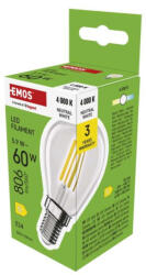 EMOS ZF1D43 60 W / 806 lm / Természetes fehér LED izzó Filament Mini Globe / E14 / 5, 9 W