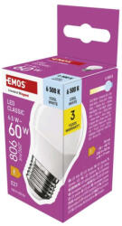 EMOS ZQ6E44 60 W / 806 lm / Hideg fehér LED izzó Classic Mini Globe / E27 / 6, 5 W
