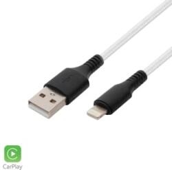 Somogyi Elektronic töltőkábel, USB A / Lightning, 2.1A, 1m, szövött, fehér (USBAL1)