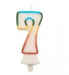 Godan Színes számgyertya csillámmal, 8, 5 cm - 7 (SW-CBB7) - aqua