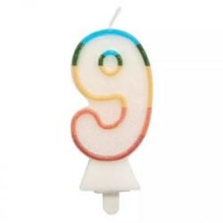 Godan Színes számgyertya csillámmal, 8, 5 cm - 9 (SW-CBB9) (SW-CBB9)