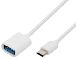 USE Home kábel, USB-C dugó, USB-A aljzat, kétirányú, 16cm, 2, 1A, 480 Mbps (USBC OTG)