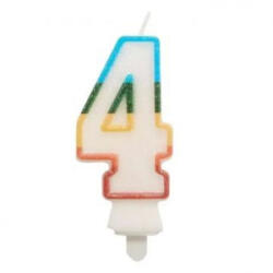 Godan Színes számgyertya csillámmal, 8, 5 cm - 4 (SW-CBB4) - aqua