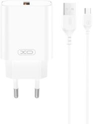 XO hálózati töltő CE33 QC 18W 1x USB fehér + kábel USB-C