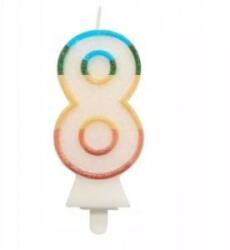 Godan Színes számgyertya csillámmal, 8, 5 cm - 8 (SW-CBB8) - aqua