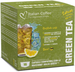 Italian Coffee Green Tea Lemon Dolce Gusto kompatibilis kapszula, jeges citromos zöld tea (16 db)