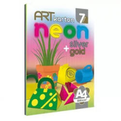 Lizzy Card Art Karton: Színes kartonpapír készlet, neon - 7 db-os (8606003429897) - aqua