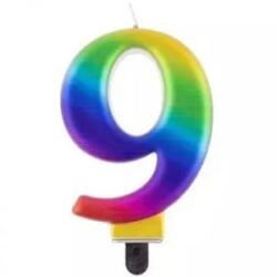 Godan Szivárvány színű születésnapi gyertya, 8 cm - 9 (PF-SCG9) (PF-SCG9)