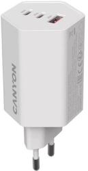CANYON Hálózati töltő, 1xUSB-A, 2xUSB-C, 65W, CANYON Hexagon 65 , fehér (CATHX65W) - iroda24
