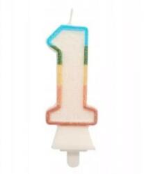 Godan Színes számgyertya csillámmal, 8, 5 cm - 1 (SW-CBB1) - aqua