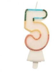 Godan Színes számgyertya csillámmal, 8, 5 cm - 5 (SW-CBB5) (SW-CBB5)