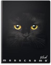 Pigna Monocromo Black A4 varrott füzet, vonalas - véletlenszerű minta