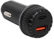 Somogyi Elektronic autós USB töltő, 2in1, USB-A, USB-C, gyorstöltő, dupla töltő (SAU34AC)