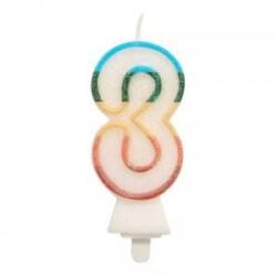 Godan Színes számgyertya csillámmal, 8, 5 cm - 3 (SW-CBB3) - aqua