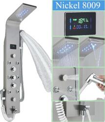 LED -es zuhanyrendszer, hőmérsékleti kijelző, multifunkcionális masszázs, Nickel-L-8009 (SWPYNSVM2B4)