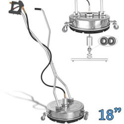  Professzionális 46 cm-es T-RACER térkőmosó rozsdamentes acélból, 150°C, 280 bar, 1800 l/h, 1/4" -os külső menetes csatlakozással (TRS1-4328)