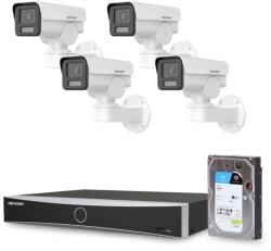 HikVision Sistem supraveghere IP exterior basic Hikvision 4EXTIR50-4MP-HDD, 4 camere, 4 MP, IR 50 m, 2.8 - 12 mm, PoE, HDD 1 TB (SIS-HK-IP-4EXTIR50-4MP-HDD)
