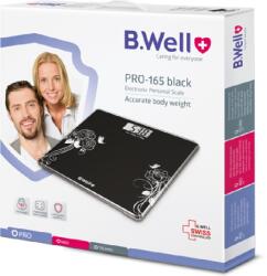 B.Well Cantar electronic, culoare negru, PRO-165, B. Well Cantar baie