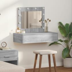 vidaXL Szürke Sonoma Forgácslap 83 x 40 x 70 cm Tükör Piperemód (865231)