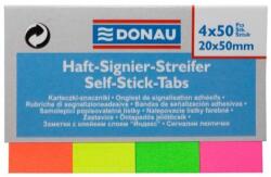 DONAU Semne de carte autoadezive Donau 20x50mm neon 4x50 coli