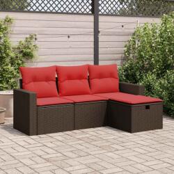 vidaXL 4 részes barna polyrattan kerti ülőgarnitúra párnákkal (3325360)