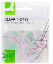 Q-CONNECT Blocnotes autoadeziv Q-CONNECT transparent 76 x 76 mm, 50 de coli