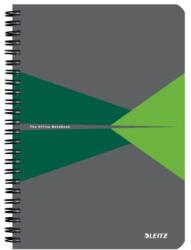 Leitz Caiet, A5, liniat, 90 de coli, copertă cartonată laminată, LEITZ „Office, gri-verde