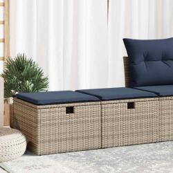 vidaXL 2 részes szürke polyrattan akácfa kerti ülőgarnitúra párnákkal (3328674)