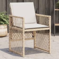 vidaXL 4 db bézs polyrattan kerti szék párnával (364953)