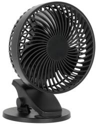 Kobi Újratölthető asztali ventilátor klipsszel VIENTO 6W/5V 2000 mAh fekete 003685 (KB0503)