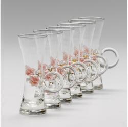 Výrobce po 1 ks Készlet 6x likőrpohár markolattal átlátszó csokor motívummal no. 4 8590828025856 (KK01097C)