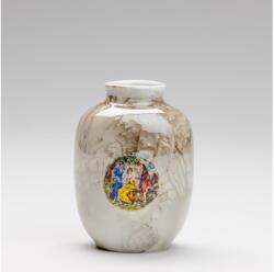 Výrobce po 1 ks Porcelán váza 12, 5x9 cm barna imák KK02555D (KK02555D)
