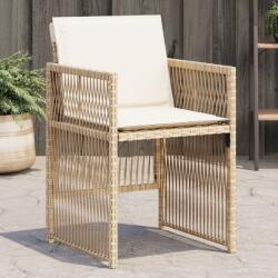 vidaXL 4 db bézs polyrattan kerti szék párnával (364970)