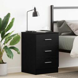 vidaXL fekete tölgy színű szerelt fa éjjeliszekrény 38x35x55 cm (862428)