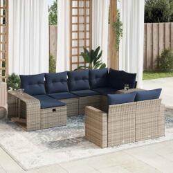 vidaXL 10 részes szürke polyrattan kerti ülőgarnitúra párnákkal (3326065)