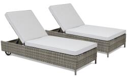 Garden Point Tobago Garden Point két darabból álló technorattán napozóágy szett, szürke (GAP428D)