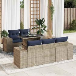 vidaXL 6 részes szürke polyrattan akácfa kerti ülőgarnitúra párnákkal (3326732) - vidaxl