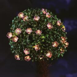 Garden of Eden Szolár fényfüzér - virág - 2, 4 m - 25 melegfehér LED (55218C)