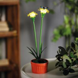 Garden of Eden Szolár színes virág - 8 x 8 x 32 cm - 10 melegfehér LED - sárga (11735C)