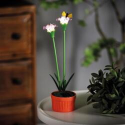Garden of Eden Szolár színes virág - 8 x 8 x 32 cm - 10 melegfehér LED - lila (11735A) - hasznos-holmik