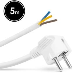 Delight Hálózati szerelhető tápkábel dugóval - 5 m kábellel - 3 x 1, 5 mm2 - fehér (05941C)